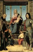 Francesco Marmitta The Virgin and Child with Saints Benedict and Quentin and Two Angels (mk05) USA oil painting artist